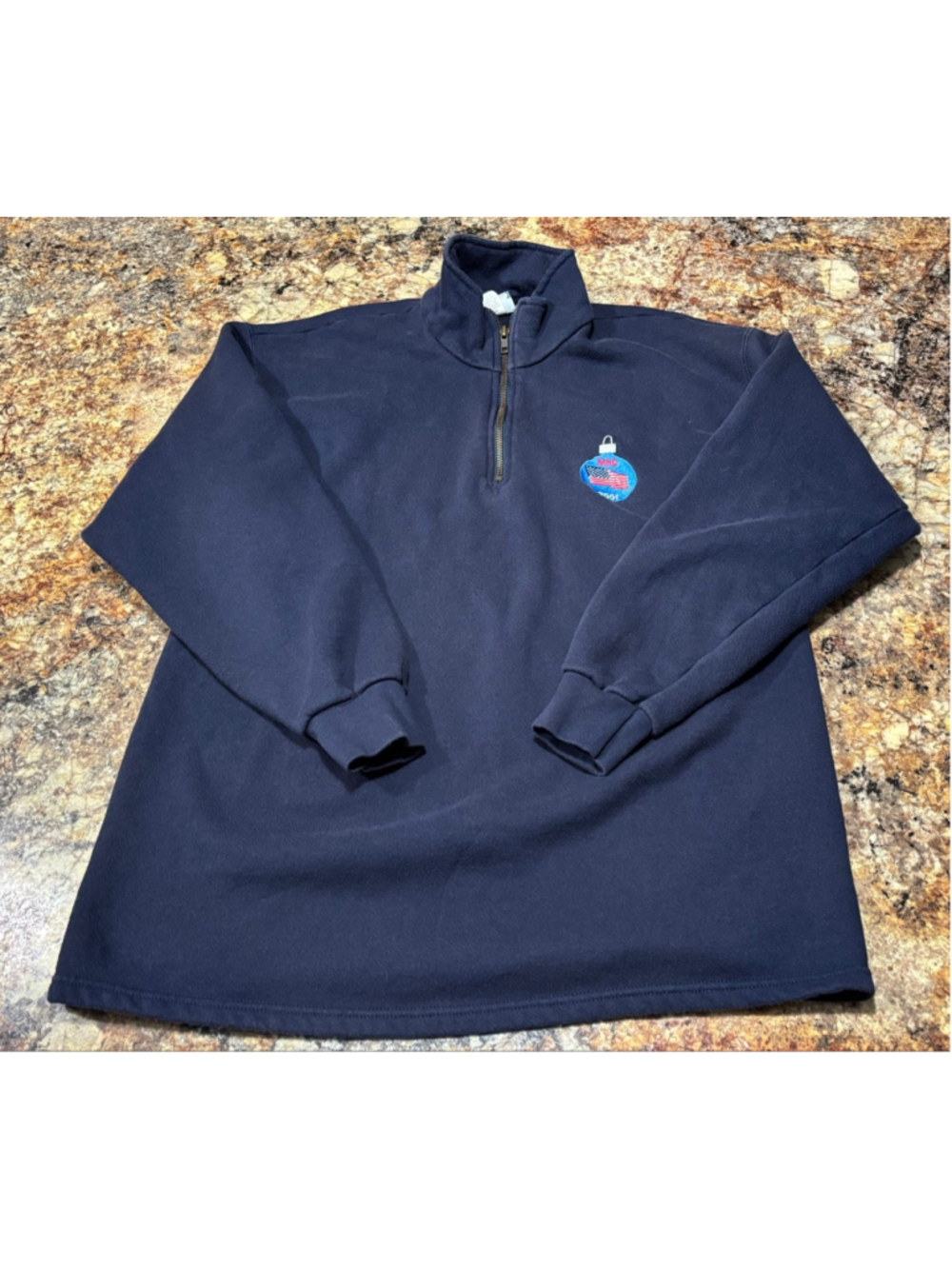 Lee Heavyweight Navy Quarter Zip Sweatshirt